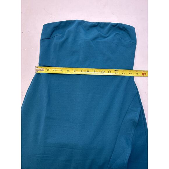 Lulus After Hours Teal Strapless Ruffled Maxi Dress in dark teal. - Picture 7 of 8
